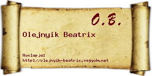 Olejnyik Beatrix névjegykártya